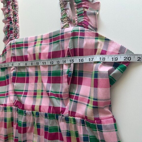 Torrid Mini Poplin Tiered Ruffle Strap Dress Plaid Pink Green NWT Plus 1X 14-16 - Picture 6 of 11